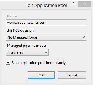 Edit Application Pool IIS Deployment
