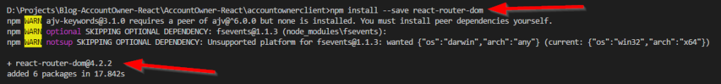 React router installation React Routing