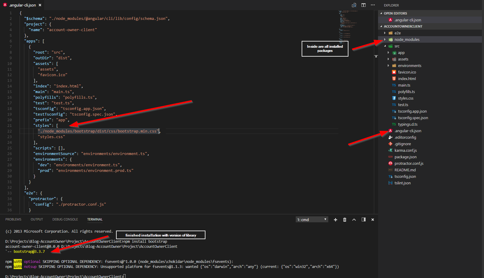 Import node js modules. Библиотека json. Терминал node js. Angular Project. Cli приложение.