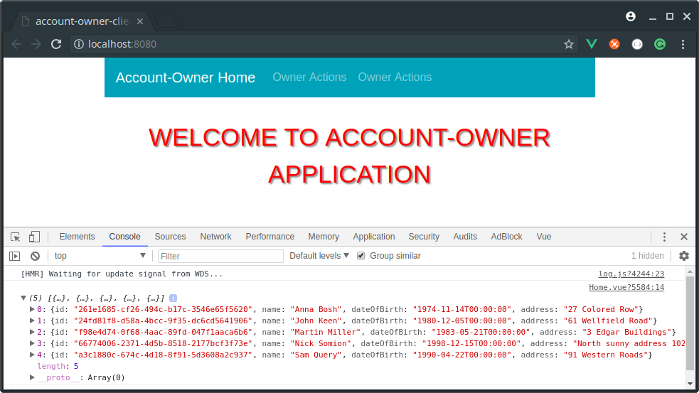 Welcome to Account-Owner Application - Axios HTTP Client and Environment files