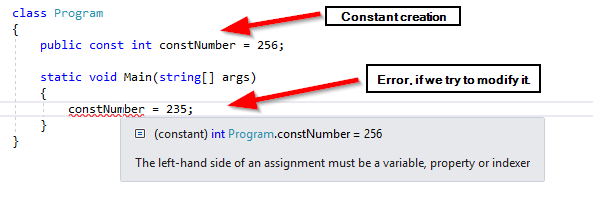 const string c#