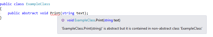 Abstract method error - Abstract Classes in C#