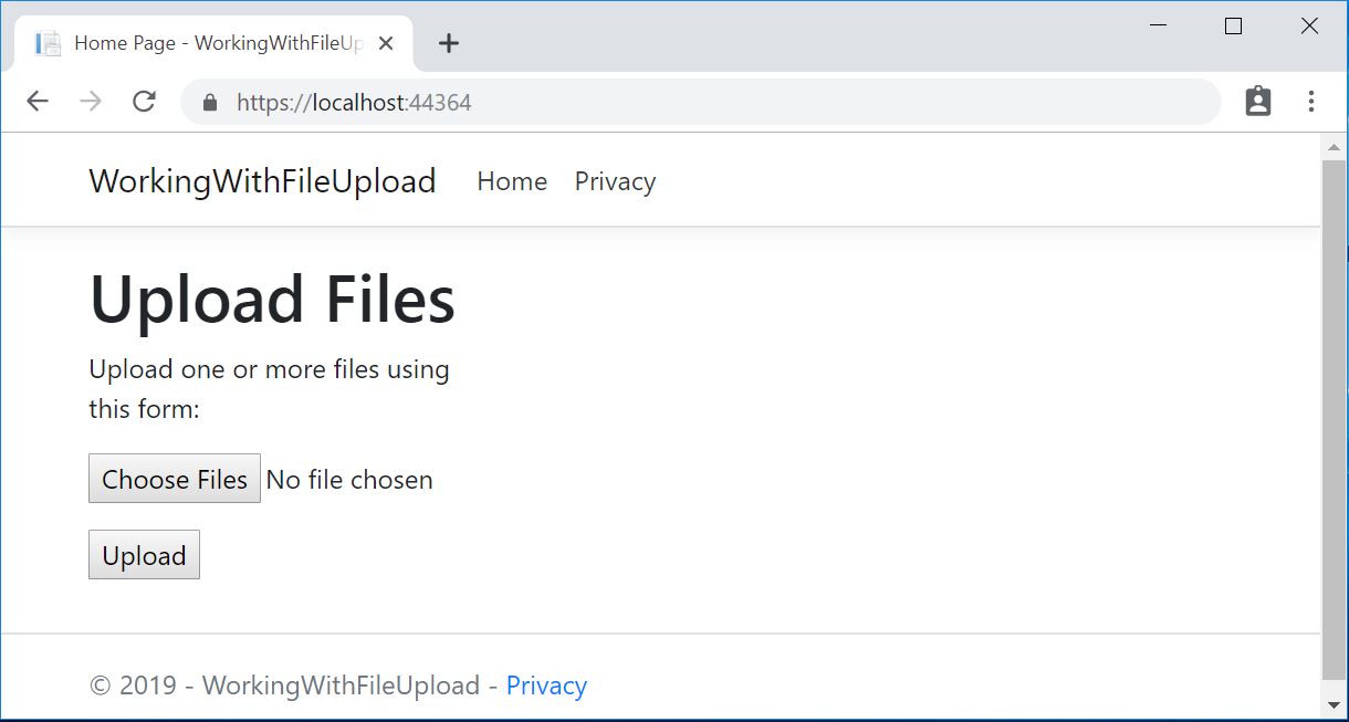 upload files screen