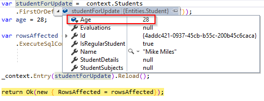 Reload method - Queries in Entity Framework Core