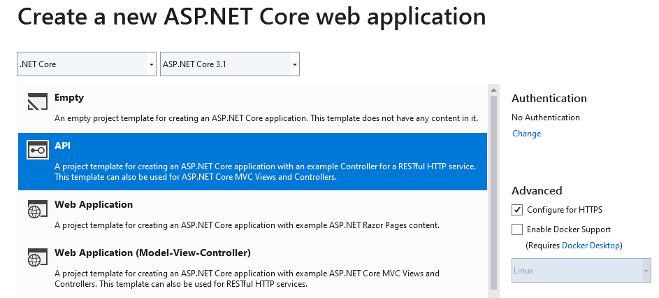 Creating ASP.NET Core App - EF Core