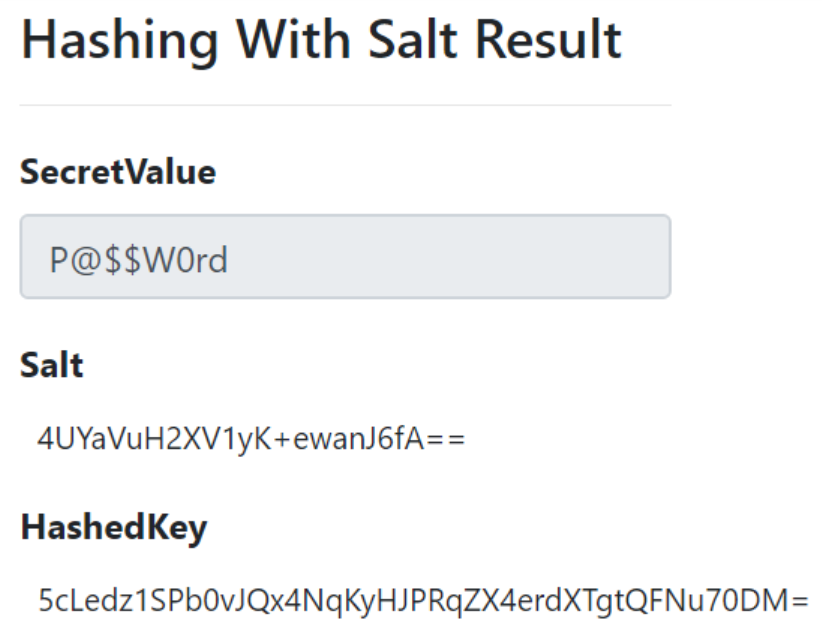 hashing with salt result 1 - sensitive data exposure