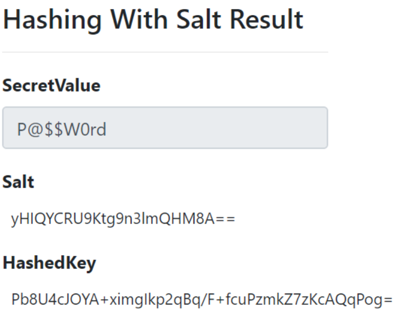 hashing with salt result 2 - sensitive data exposure
