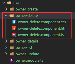 Folder structure Angular Delete Actions