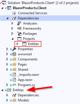  Blazor client with Entities