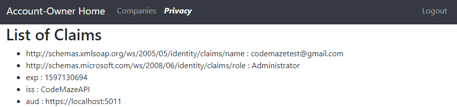 Claims for Angular Role-Based Authorization