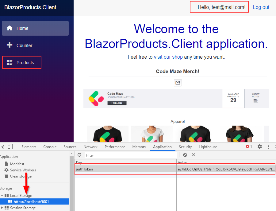 Authorized user - Blazor WebAssembly Authentication Login Form
