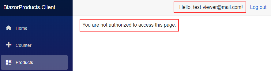 Access protected page with role without enough rights - Role-Based Authorization