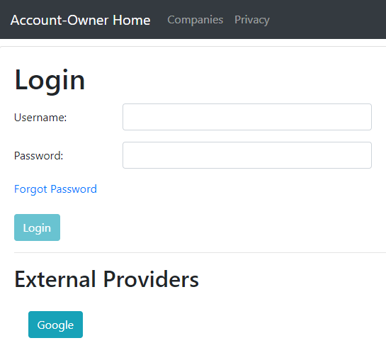 How to sign in with google - Login screen with external provider