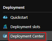 deployment center menu