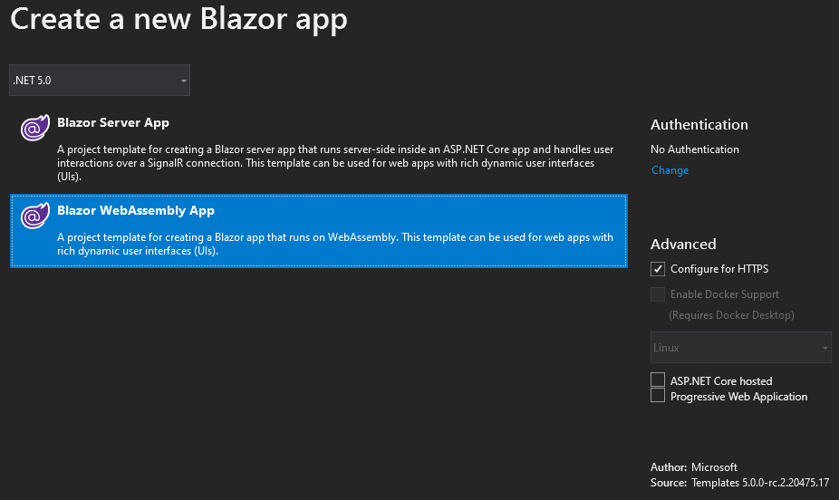 Lazy loading in blazor webassembly - project creation