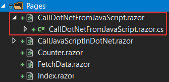 Component to Call C# methods from JavaScript in the Pages folder