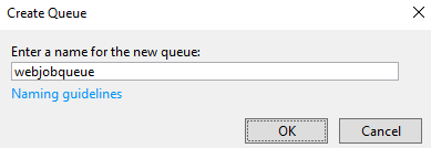 create queue dialog