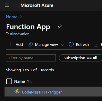 azure function apps in portal