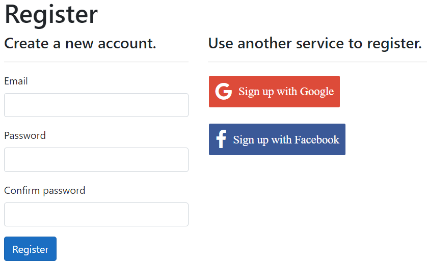Social buttons for Register page with better style