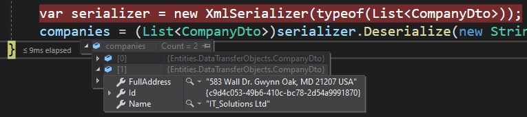 Deserialized XML response into a list
