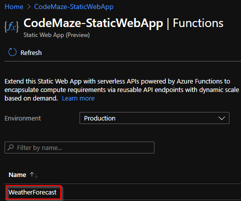 Functions in Azure Static Web Apps