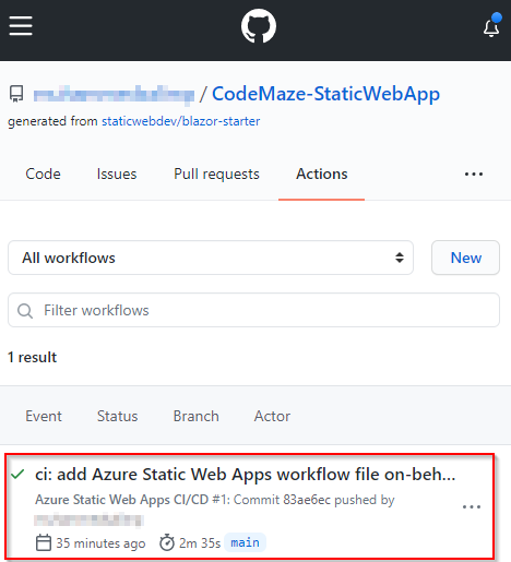 GitHub Actions for Azure Static Web Apps