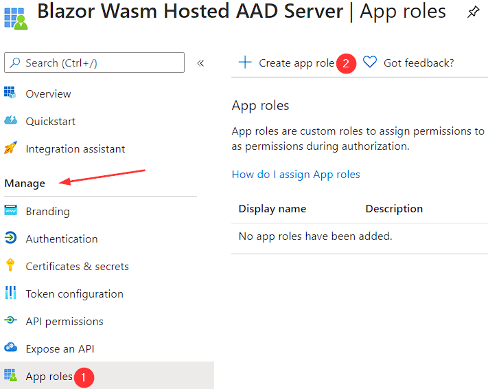 Adding App Roles to a server side app