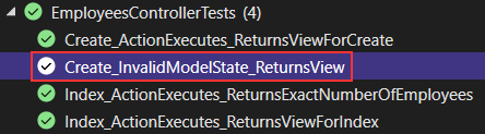 Testing Controllers - Create Action with invalid model state that returns a view