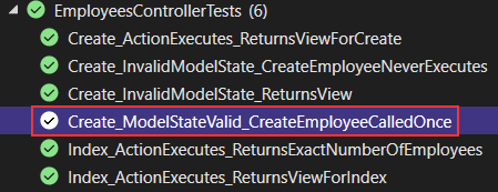 Create action Valid Model State CreateEmployee called once