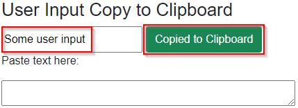 User Input Copy to Clipboard