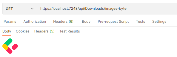 Postman result when we Return File in ASP.NET Core Web API
