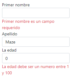 invalid form localized