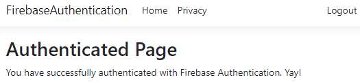 firebase authenticated page