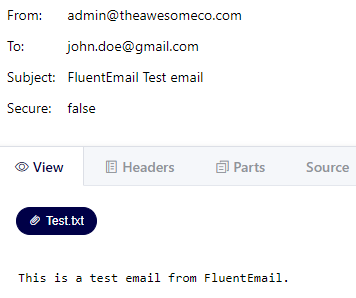 Email with attachment