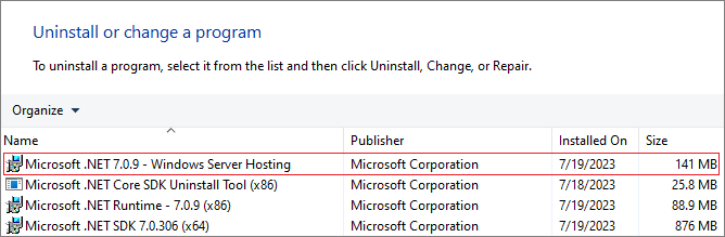 Windows-Hosting-ControlPanel installation needed for fixing HTTP Error 500.31